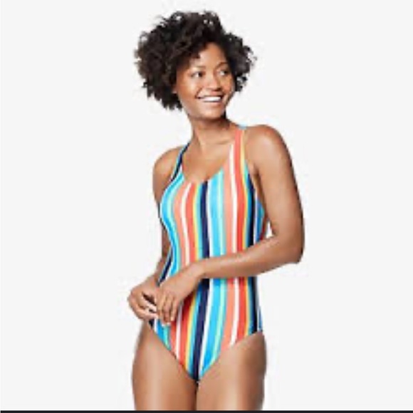 EUC Speedo Swimsuit Size 12 Printed Thin Strap Multicolor - Picture 2 of 8